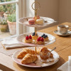 Melamine Round Pink Marbled 3 Tier Cake Stand With Printed Box