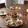 Melamine Round Black Gold Geomatric 3 Tier Cake Stand With Printed Box