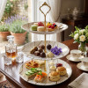 Melamine Round White Feather Marbled 3 Tier Cake Stand With Printed Box