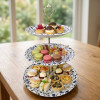 Melamine Round Stone Pattern 3 Tier Cake Stand With Printed Box