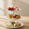 Melamine Round White 3 Tier Cake Stand With Printed Box
