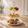 Melamine Round White 3 Tier Cake Stand With Printed Box