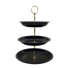 Melamine Round Black 3 Tier Cake Stand With Printed Box