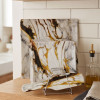 Melamine 8 PCS Black Gold Marbled Cake Set