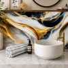Self Adhesive Marble Sheet Blue & Gold Design
