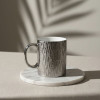 6PCS Luxurious Textured Silver Mug Set with Gift Box