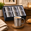 6PCS Luxurious Textured Silver Mug Set with Gift Box