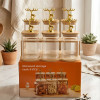 Glass Jar Set with Wooden Stand Premium Kitchen Storage Organizer