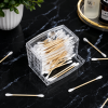 Acrylic Cotton Swab Organizer Box Transparent Cosmetic Storage