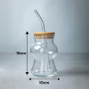 400ML Glass Straw Cup Reusable Drinking Glass with Straw