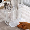 Acrylic Cutlery Holder with Golden Steel Stand Kitchen Utensil Organizer