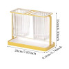 Acrylic Cutlery Holder with Golden Steel Stand Kitchen Utensil Organizer