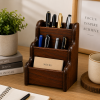 Wooden Pen Holder Desktop Stationery Organizer