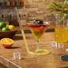 Spiral Cocktail Glass with Glass Straw