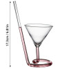 Spiral Cocktail Glass with Glass Straw