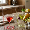 Spiral Cocktail Glass with Glass Straw