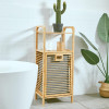 Bamboo Laundry Basket with Storage Shelf