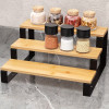 3 Tier Bamboo Organizer Shelf with Metal Base