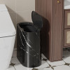 12L Marble Pattern Trash Bin with Lid