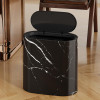 12L Marble Pattern Trash Bin with Lid