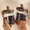 Glass Storage Jar with Wooden Lid & Spoon 500 ML
