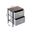 2 Drawer Steel Frame Fabric Storage Organizer