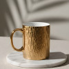 6 Piece Luxury Textured Golden Mug Set Big Size