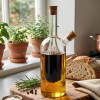 Borosilicate Oil Glass Bottle With Double Spout And Cork
