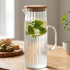 1.1L Borosilicate Glass Pitcher With Bamboo Lid