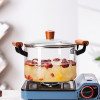 2.5L High Borosilicate Glass Cooking Pot With Lid & Handle
