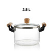 2.5L High Borosilicate Glass Cooking Pot With Lid & Handle