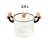 3.5L High Borosilicate Glass Cooking Pot With Lid & Handle