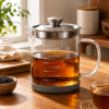 1000ML Glass Oil Filter Pot Kitchen Oil Strainer Container