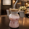 400ML Glass Straw Cup Reusable Drinking Glass with Straw