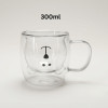 300ml Bear Shape Double Layer Glass Mug