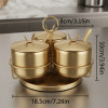 Golden Stainless Steel Spice Jar Set With Rotatable Rack