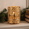 Gold Metal Pen Holder & Tealight Candle Lantern