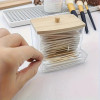 Cotton Bud Storage Box With Wooden Lid