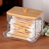 Cotton Bud Storage Box With Wooden Lid