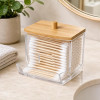 Cotton Bud Storage Box With Wooden Lid