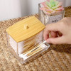 Cotton Bud Storage Box With Wooden Lid