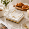 Acrylic Napkin Holder With Golden Metal Stand