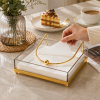 Acrylic Napkin Holder With Golden Metal Stand