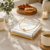 Acrylic Napkin Holder With Golden Metal Stand