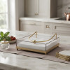 Acrylic Napkin Holder With Golden Metal Stand