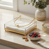 Acrylic Napkin Holder With Golden Metal Stand