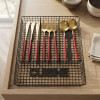 4 Compartment Metal Cutlery Tray Organiser for Kitchen Drawer Storage