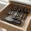 4 Compartment Metal Cutlery Tray Organiser for Kitchen Drawer Storage