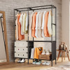 Multi Tier Clothing Rack with Drawers and Shoe Storage Organiser for Home and Bedroom