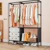 Multi Tier Clothing Rack with Drawers and Shoe Storage Organiser for Home and Bedroom